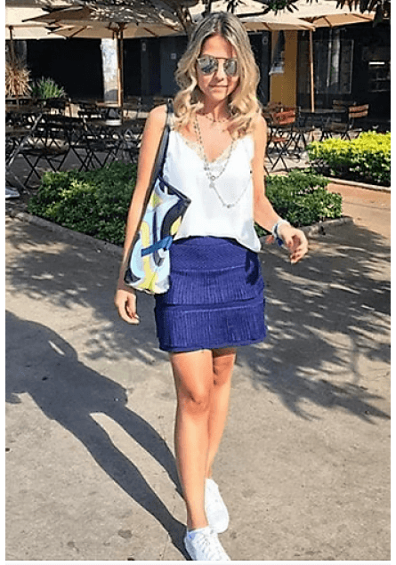 Saia Tricot Lisa Com Babado Amy