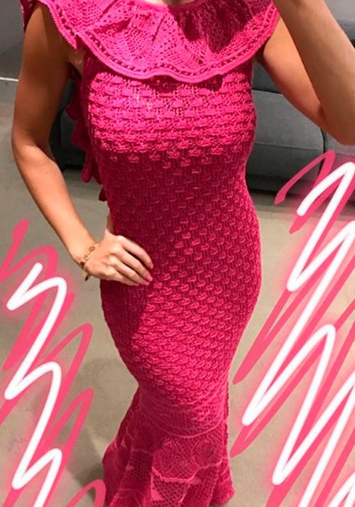 Vestido Tricot Rendado Brómelia