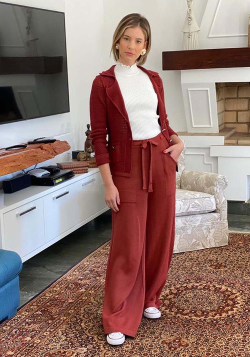 Calça Tricot Pantalona Basic