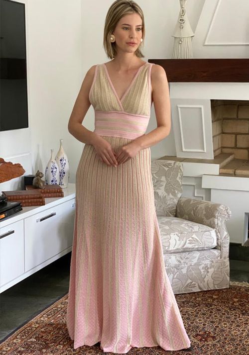 Vestido Tricot Lg Renda Listra