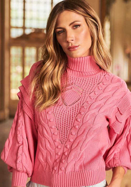 Blusa Tricot Tranças Aran