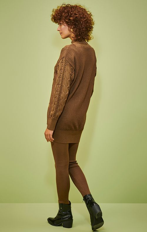 Calça Tricot Basic Barra Pontinhos