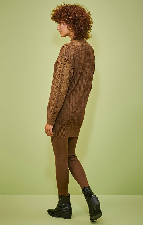 Look Tricot Basic Tranças Botões