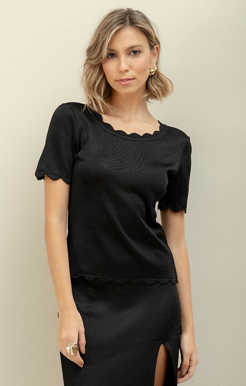 Blusa Tricot Bandage Tassel Ondas