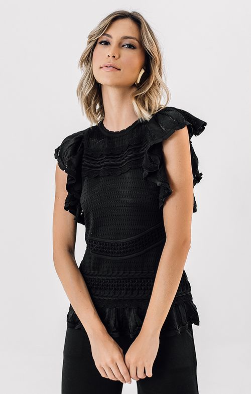 Regata Tricot Furinhos Trança