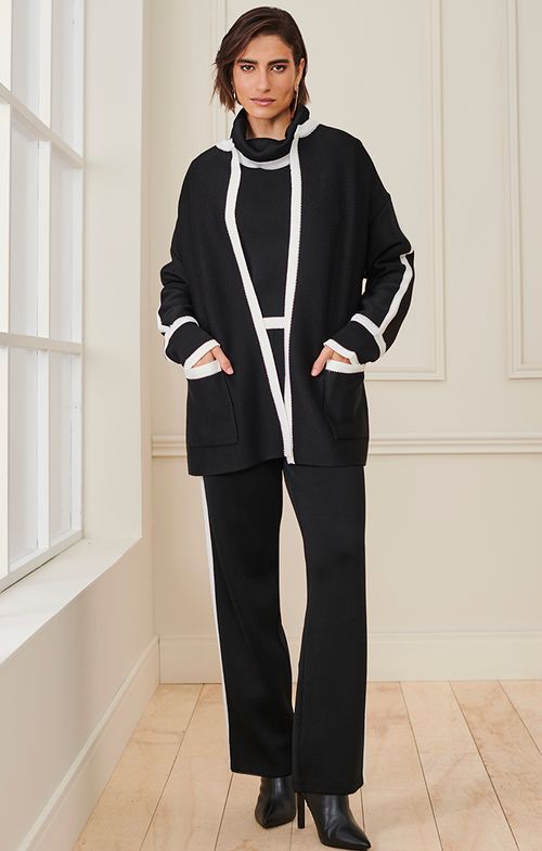 Casaco Tricot Oversized Dual Color