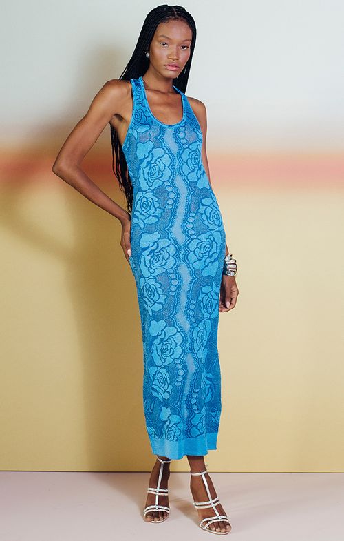 Vestido Tricot Max Midy Rosas