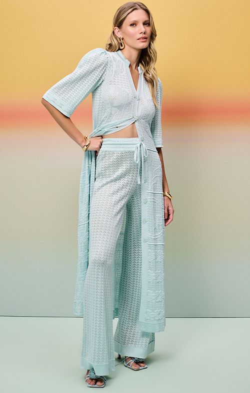 Look Tricot Rosas Furos