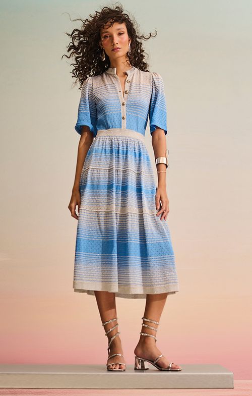 Vestido Chemise Tricot Tie Dye Shine