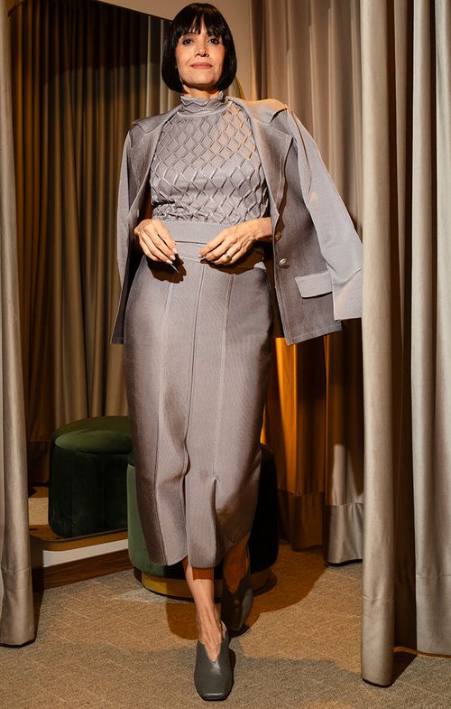 Saia Tricot Midy Bandage Fenda