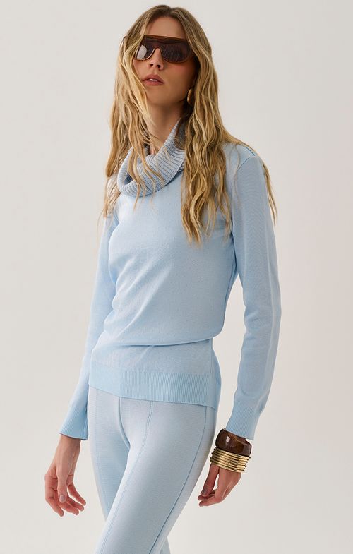 Blusa Tricot Gola Boba Manga Longa
