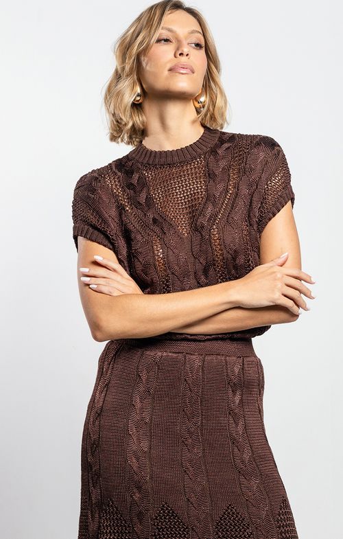 Blusa Tricot Manga Japonesa Tela Tranças