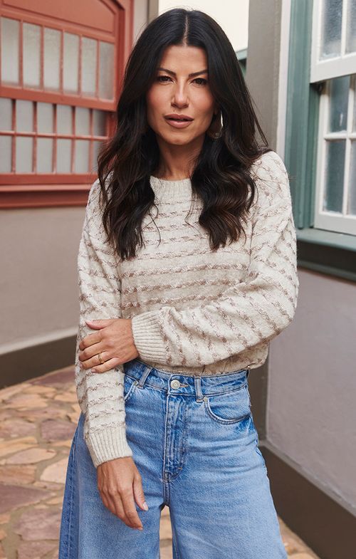 Blusa Tricot Fio Flutuado Paetê