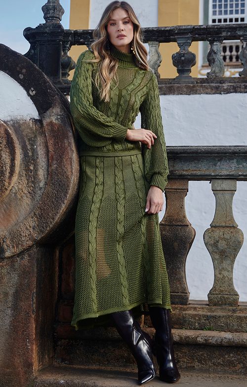 Look Tricot Rendado Trança