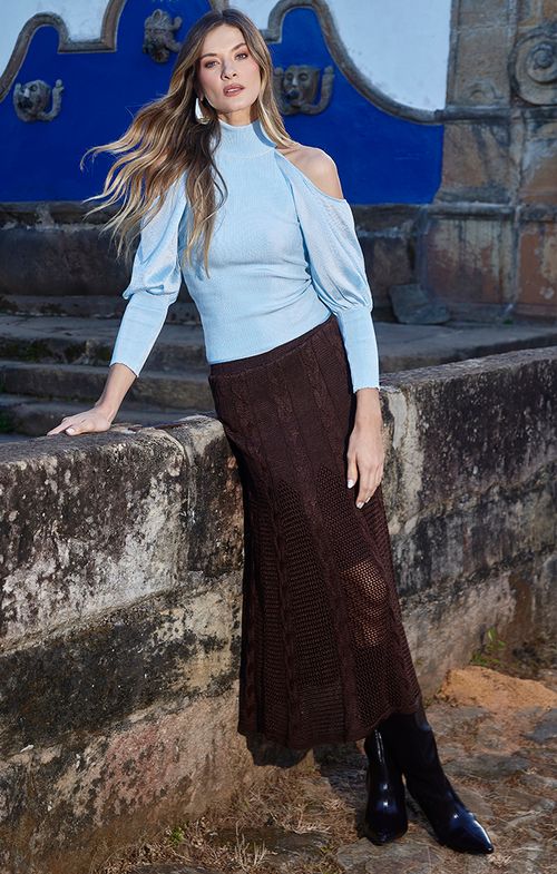 Look Tricot Transparência Tela