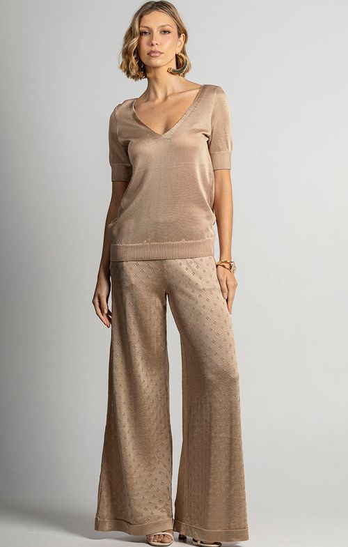 Blusa Tricot Decote V Basic Ipanema