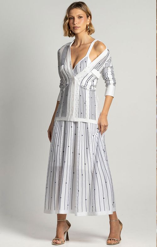 Camisa Tricot Renda Listras