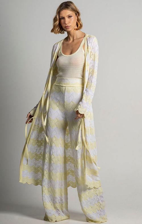 Calça Tricot Renda Ondas