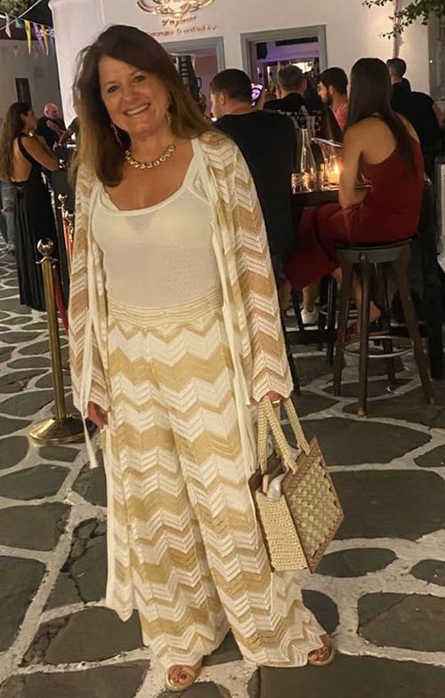 Calça Tricot Pantalona Listras Furos Shine