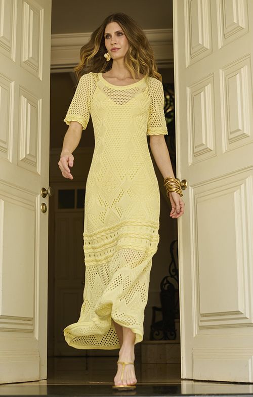 Vestido Tricot Longo Tassel Tela Tranças