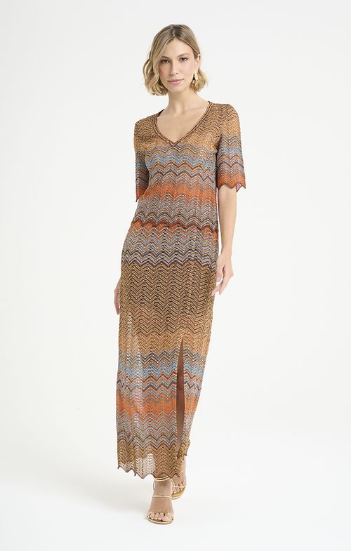 Blusa Tricot Decote V Color