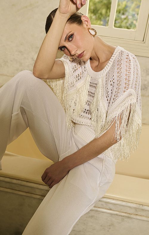 Blusa Tricot Manga Japonesa Franjas