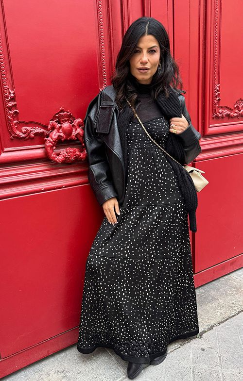 Vestido Tricot Longo Alça Poá