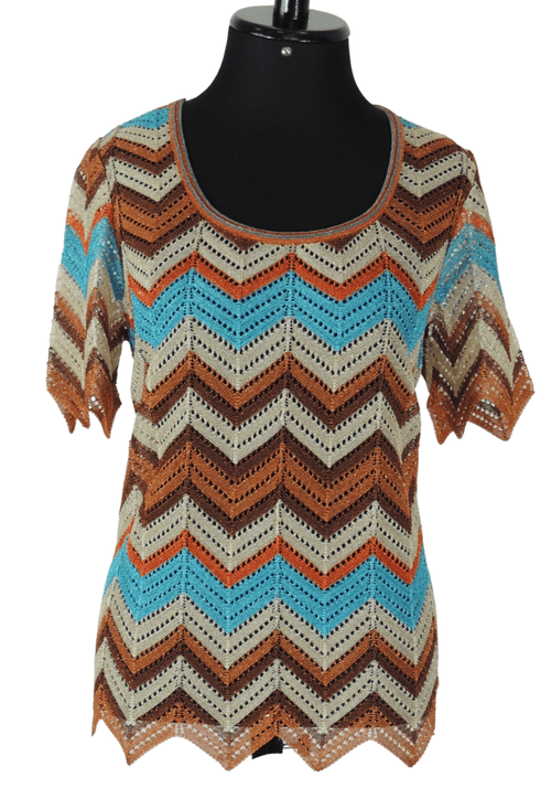 Blusa Tricot Listras Furos Zig