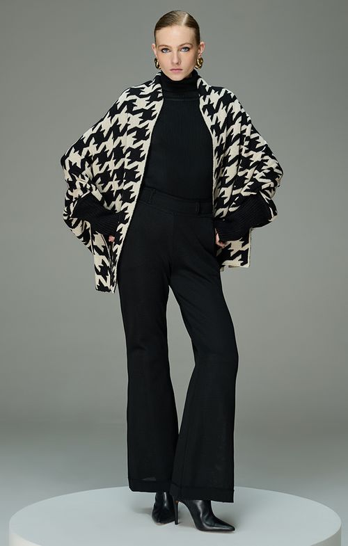 Pelerine Tricot Pied de Poule