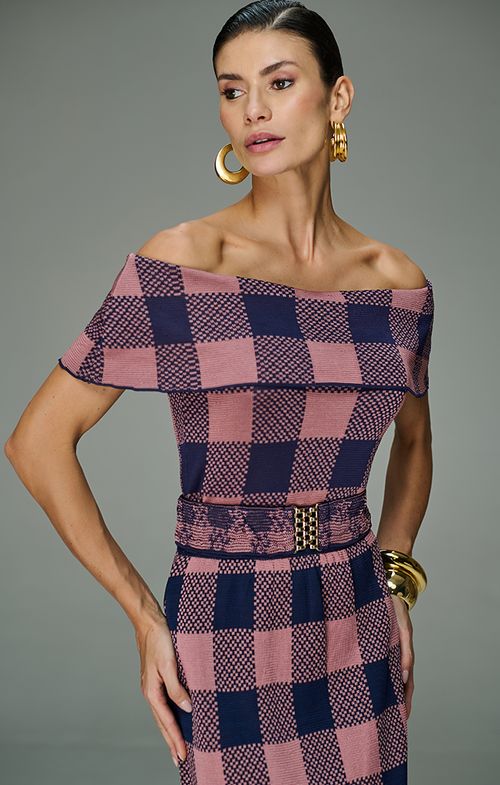 Blusa Tricot Bandage Xadrez