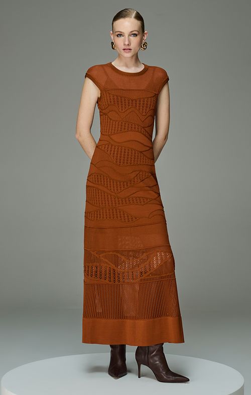 Vestido Tricot Max Midy Manga Japonesa Patchwork
