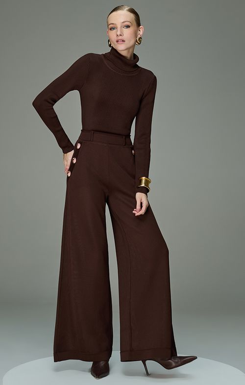 Look Tricot Canelado Botoes