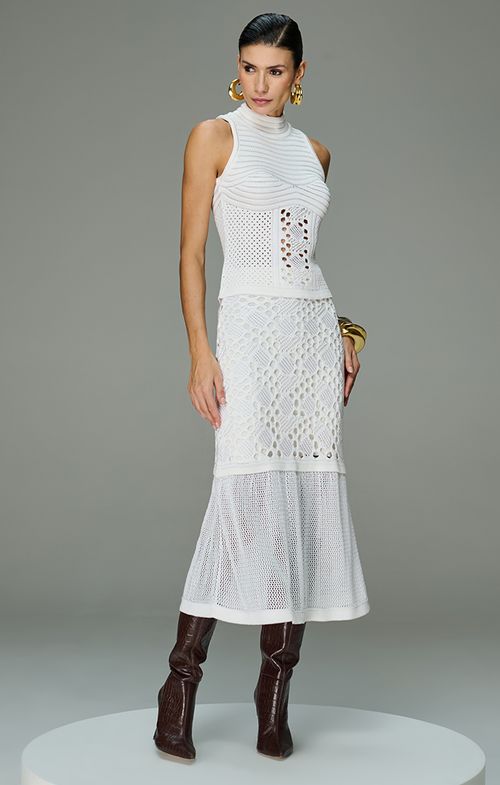 Look Tricot Rendado Furos