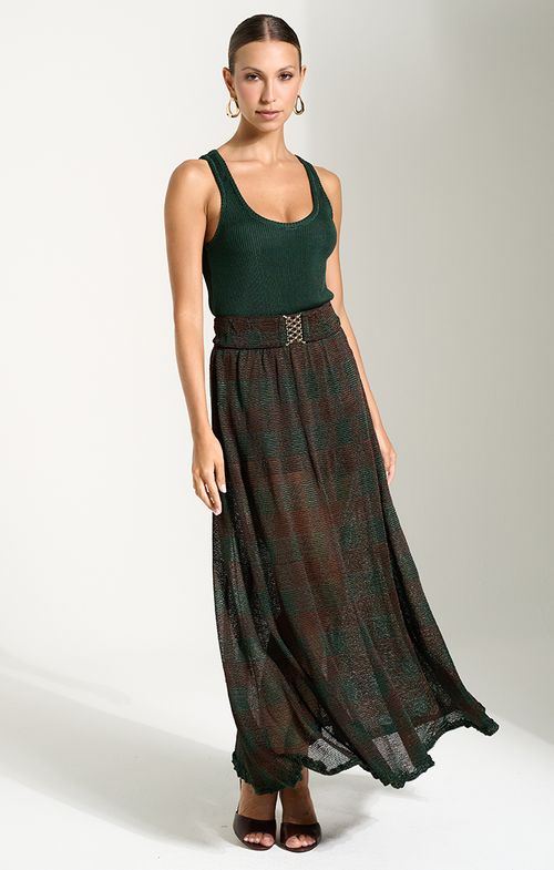 Look Tricot Transparencia Xadrez