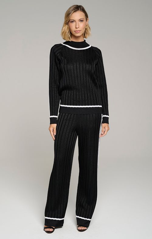 Blusa Tricot Basic Canelada Listra