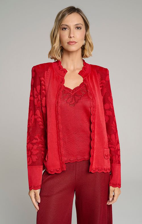Blazer Tricot Ramos Flores