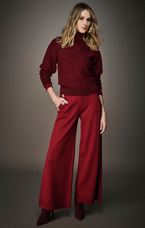 Look Tricot Geometrico Botões