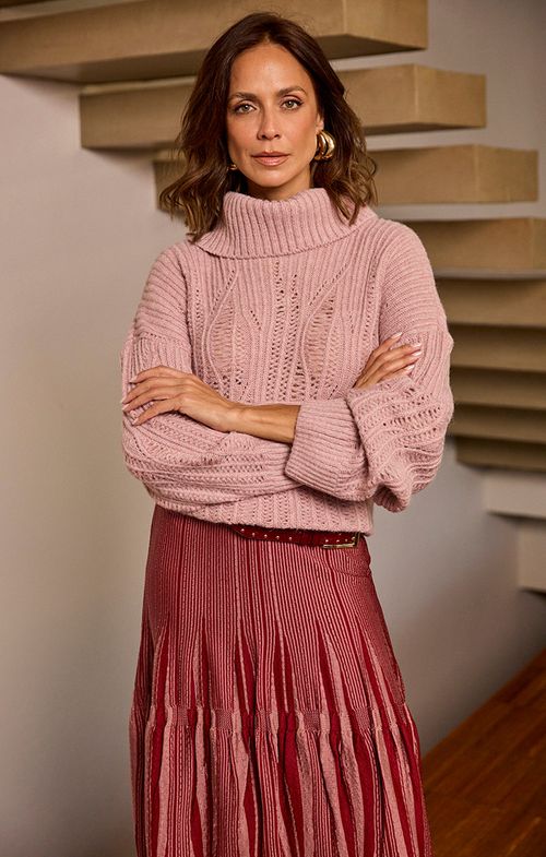 Blusa Tricot Oversized Gola Alta