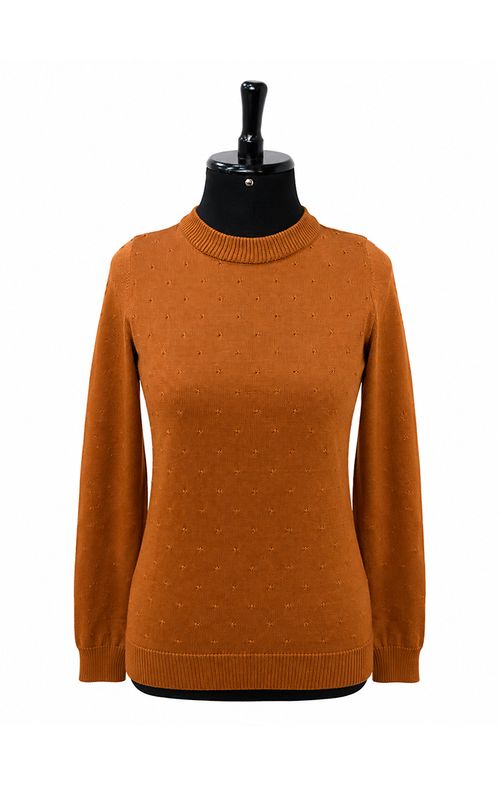 Blusa Tricot Basic Pontinhos Manga Longa