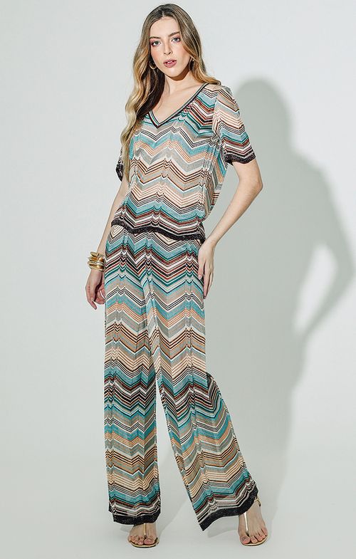 Blusa Tricot Decote V Missoni Color